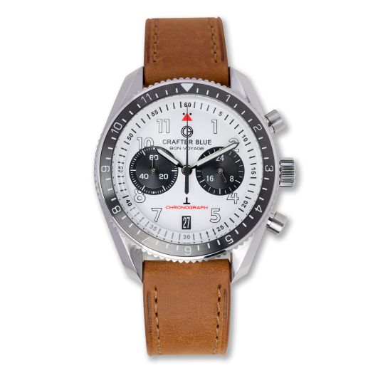 Crafter Blue BVSS007.E.L Traveler Watch with Bi-Directional Rotating and 12-Hour Bezel Business Wrist Watches for Men