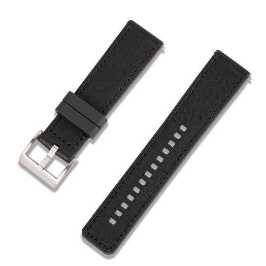 Crafter Blue UL03 Straight End Hybrid FKM Rubber Watch Strap Replacement Band for All 22mm Width Lug Watches, Black