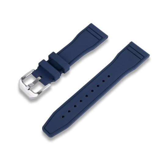 Crafter Blue UX07 22MM Straight End Watch Band FKM Rubber Watch Strap Replacement for All 22m Width Lug Watches, Navy