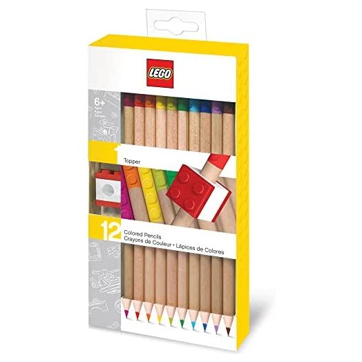 LEGO Matite Colorate 12 Pz + Toppers New Brick