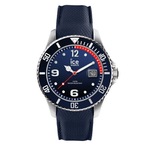 ICE-WATCH - ICE Steel Marine - Men's Wristwatch with Silicon Strap - 015774 (Large), Blue, Bracelet