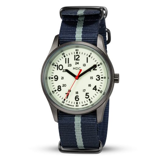 Infantry MDC Glow in The Dark Watches for Men, 12/24 Hour Military Time Watch Waterproof, Field Outdoor Sport Mens Wristwatch with Slip-Thru Nylon Band