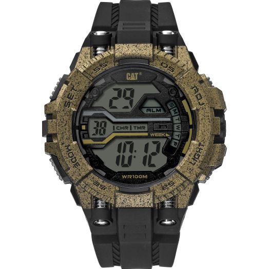 CAT Bolt Digital Men Watch, 47 mm case, ABS case, PU Strap