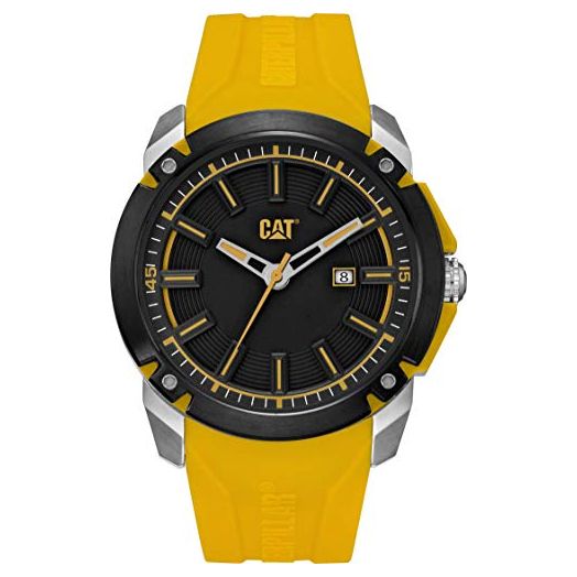 CAT Elite Yellow Men Watch, 46 mm case, Stainless Steel case, Yellow Strap, Black/Yellow dial (AH.161.27.127)