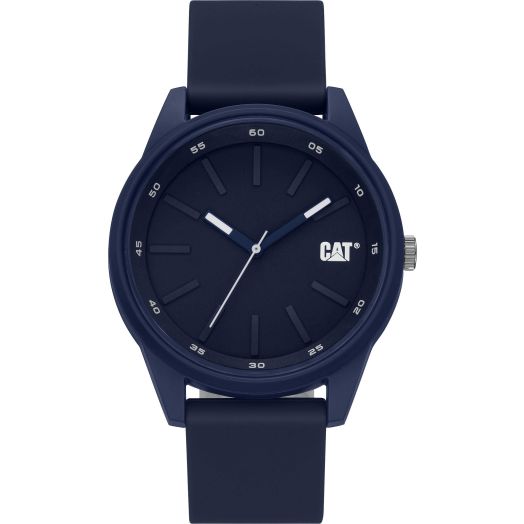 CATWATCHES Cat Insignia Blue Men Watch, 42 mm case, Blue Abs case, Blue Silicone Strap, Blue dial