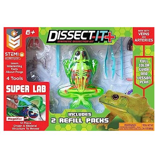 Dissect It Kit for Kids 6 Plus, Simulated Synthetic Lab Dissection Toy | Frog Super Lab | Authenticated STEM Toys | Kids Learn Animal Science, Biology, and Anatomy