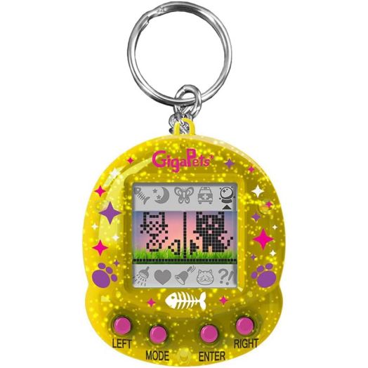 Giga Pets CompuKitty & StarCat Electronic Virtual Pet Toy, 2 Pets 1 Device, New Glossy Housing Shell, Classic 90s CompuKitty, 3D Pet Live in Motion