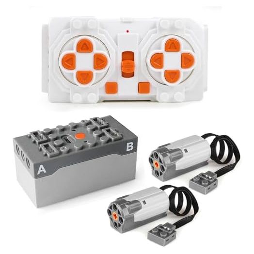 4-in-1 Motor Kit Engine Kit Electric Motors Kit Power Function Set Building Blocks 2 High-Speed M Motors, 1 Battery Box, 1 Infrared Remote Control Birthday Gift for Kids and Adults