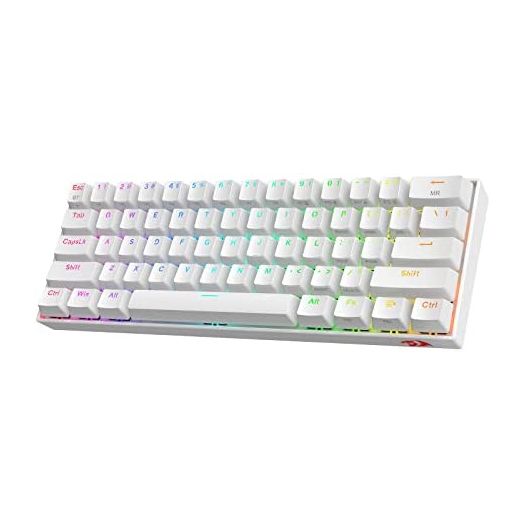 Redragon K530 Pro Draconic 60% Wireless RGB Mechanical Keyboard, Bluetooth/2.4Ghz/Wired 3-Mode 61 Keys Compact Gaming Keyboard w/100% Hot-Swap Socket, Free-Mod Plate Mounted PCB & Clicky Blue Switch