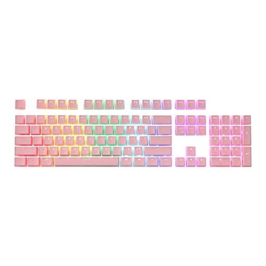Redragon A130 Pink Pudding Keycaps, 104 Keys Standard Doubleshot PBT Keycap Set w/Translucent Layer for Mechanical Keyboard, OEM Profile, English (US) ANSI Layout