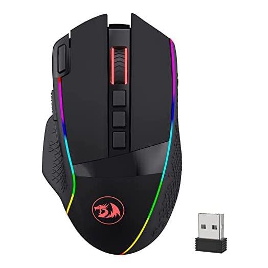 Redragon M991 Wireless Gaming Mouse, 19000 DPI Wired/Wireless Gamer Mouse w/ Rapid Fire Key, 9 Macro Buttons, 45-Hour Durable Power Capacity and RGB Backlight for PC/Mac/Laptop