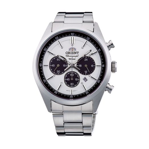 Orient Sporty Neo 70's Neo Seventees Solar Panda Wristwatch, Dark Gray