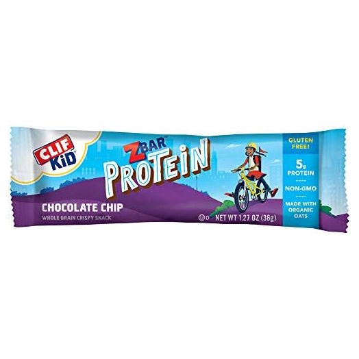 CLIF KID ZBAR - Protein Granola Bars - Chocolate Chip - Non-GMO - Organic -Lunch Box Snacks (1.27 Ounce Energy Bars, 10 Count)