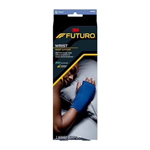 Futuro Night Wrist Support, Helps Provide Nighttime Relief of Carpel Tunnel Symptoms, Breathable, One Size