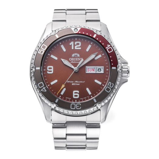 ORIENT RA-AA0820R Men's Mako III Stainless Steel Red Dial 200M Automatic Dive Watch
