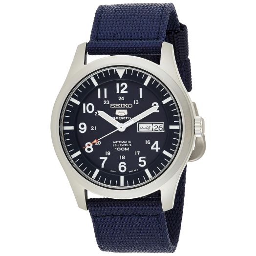 SEIKO Men's Analogue Automatic Watch with Textile Strap SNZG11K1