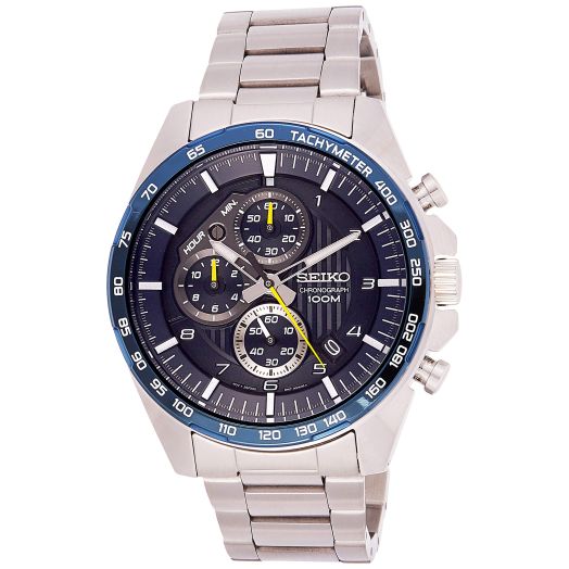 SEIKO Chronograph Motor Sports 100m Blue Dial Watch SSB321P1