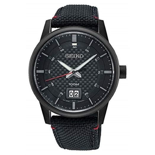 Seiko Men's Quartz Watch Stainless Steel with Textile Strap