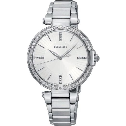 Seiko Women's 32mm Steel Bracelet & Case Hardlex Crystal Quartz Silver-Tone Dial Analog Watch SRZ515P1