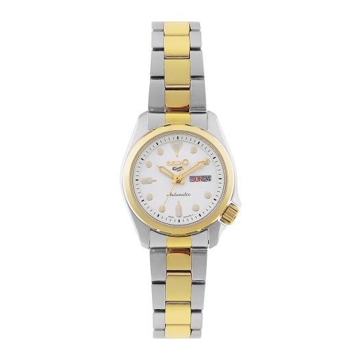 SEIKO 5 Sports White Dial Two-Tone Ladies Watch SRE004K1