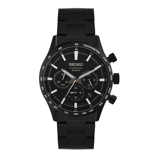 SEIKO Chronograph Quartz Black Dial Men's Watch SSB415P1