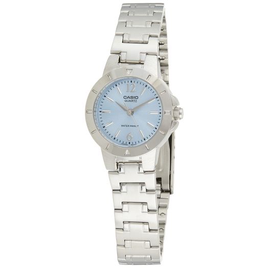 Casio Women's Quartz Analog LTP-1177A-2A Light Blue Analog Quartz Dial Silver Metal Fashion Watch