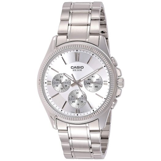 Casio Enticer Chronograph White Dial Men's Watch - MTP-1375D-7AVDF (A837)