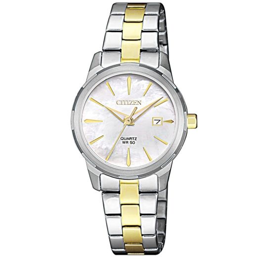 Citizen Quartz White Mother of Pearl Dial Ladies Watch EU6074-51D