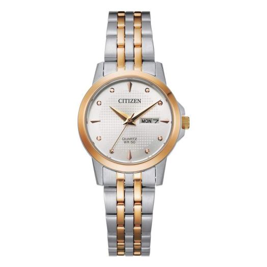 Citizen Quartz Silver Dial Two-Tone Ladies Watch EQ0605-53A