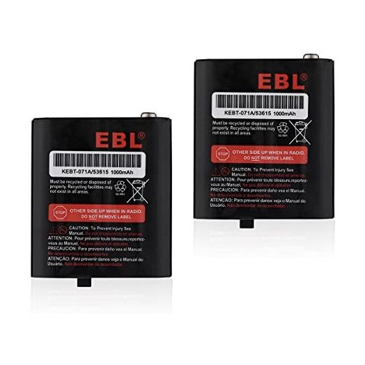 EBL 2 Packs 3.6V 1000mAh Two-Way Radio Rechargeable Batteries for 53615 KEBT-071A KEBT-071-B KEBT-071-C KEBT-071-D