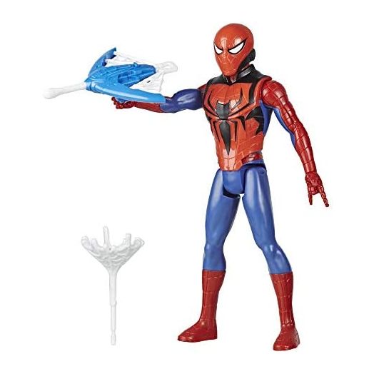 Spider-Man Marvel Titan Hero Series Blast Gear Action Figure Toy with Blaster, 2 Projectiles and 3 Armor Accessories, for Kids Ages 4 and Up