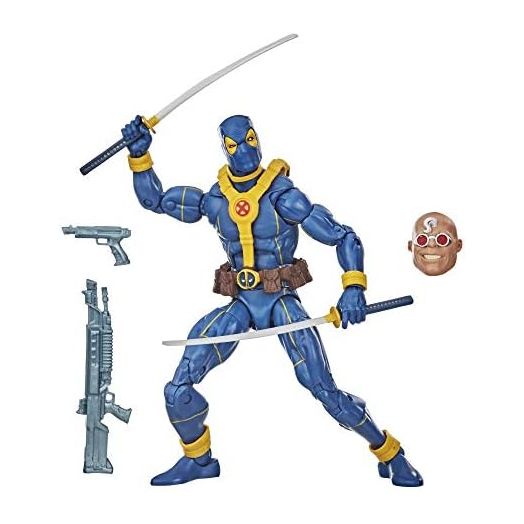 Marvel Hasbro Legends Series Deadpool Collection 6-inch Deadpool Action Figure Toy Premium Design and 4 Accessories, Blue