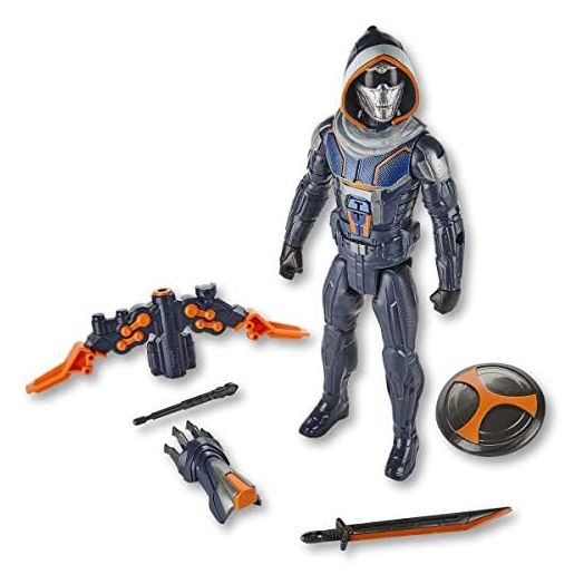Marvel Black Widow Titan Hero Series Blast Gear Taskmaster Action Figure, 12-Inch Toy, with Launcher and Projectiles, Ages 4 and Up