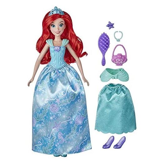 Disney Princess Style Surprise Ariel Fashion Doll with 10 Fashions and Accessories, Hidden Surprises Toy for Girls 3 Years Old and Up