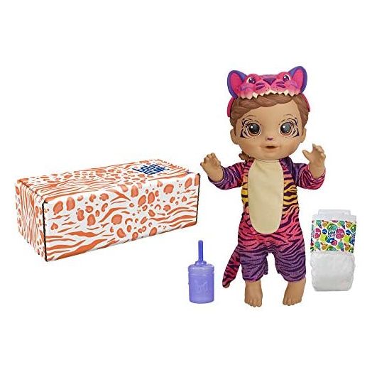 Baby Alive Rainbow Wildcats Doll, Tiger, Accessories, Drinks, Wets, Tiger Toy for Kids Ages 3 Years and Up, Brown Hair (Amazon Exclusive)