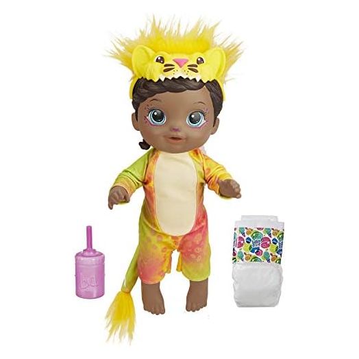 Baby Alive Rainbow Wildcats Doll, Lion, Accessories, Drinks, Wets, Lion Toy for Kids Ages 3 Years and Up, Black Hair
