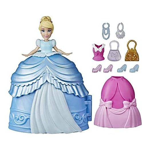 Disney Princess Secret Styles Fashion Surprise Cinderella, Mini Doll Playset with Extra Clothes and Accessories, Toy for Girls 4 and Up