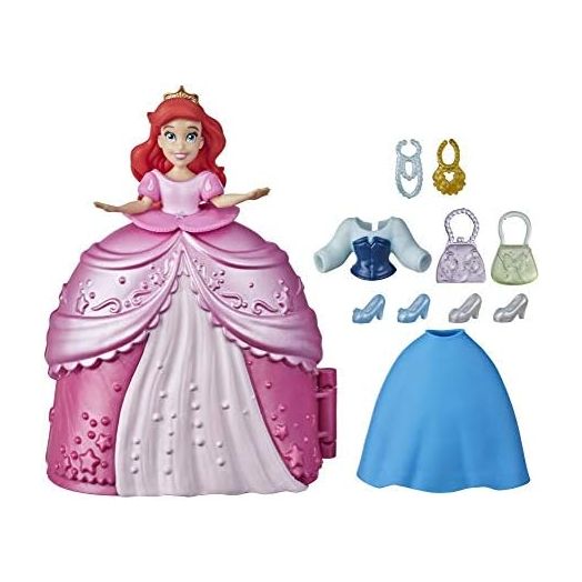 Disney Princess Secret Styles Fashion Surprise Ariel, Mini Doll Playset with Extra Clothes and Accessories, Toy for Girls 4 and Up