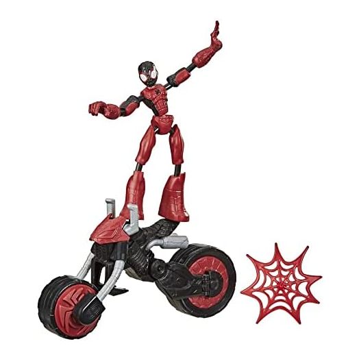 Spider-Man Marvel Bend and Flex, Flex Rider Action Figure Toy, 6-inch Flexible Figure and 2-in-1 Motorcycle for Kids Ages 4 and Up