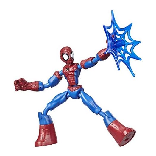 Marvel Spider-Man Bend and Flex Spider-Man Action Figure, 6-inch Flexible Toy, Includes Web Accessory, Ages 4 and Up