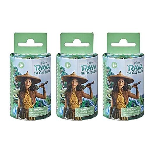 Disney Raya and The Last Dragon Surprise Blind Box 3-Pack, 3 Dolls and 6 Accessories, Toy for Kids 3 and Up