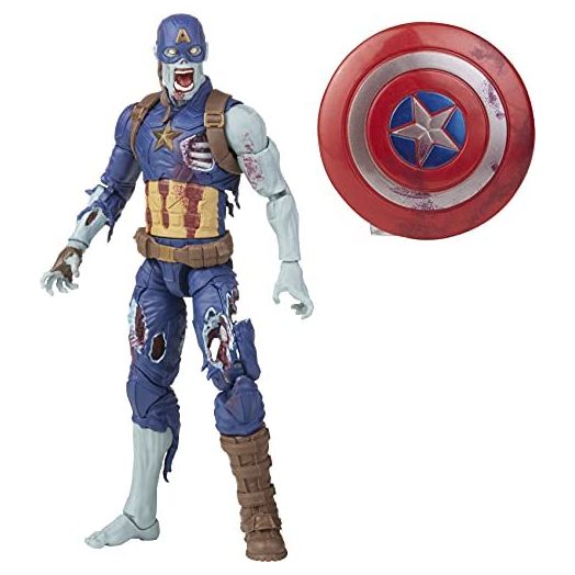 Marvel Legends Series 6-inch Scale Action Figure Toy Zombie Captain America, Premium Design, 1 Figure, and 1 Accessory