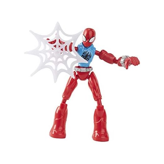 Marvel Spider-Man Bend and Flex Marvel’s Scarlet Spider Action Figure Toy, 6-Inch Flexible Figure, Includes Web Accessory, for Kids Ages 4 and Up