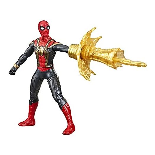 Spider-Man Marvel 6-Inch Deluxe Web Spin Movie-Inspired Action Figure Toy with Weapon Attack Squeeze Legs Feature, Ages 4 and Up