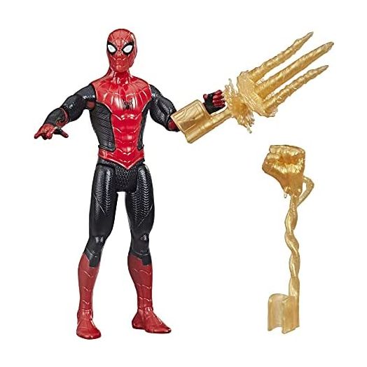 Spider-Man Marvel 6-Inch Mystery Web Gear Upgraded Black and Red Suit Action Figure, Includes Mystery Web Gear Armor Accessory and Character Accessory, Ages 4 and Up