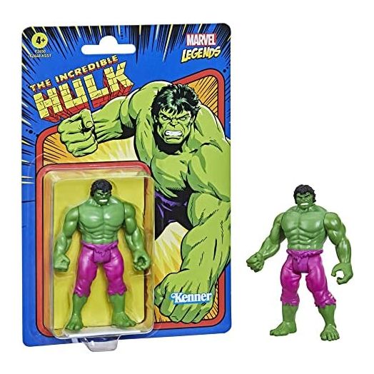 Marvel Hasbro Legends Series 3.75-inch Retro 375 Collection Hulk Action Figure Toy , Green