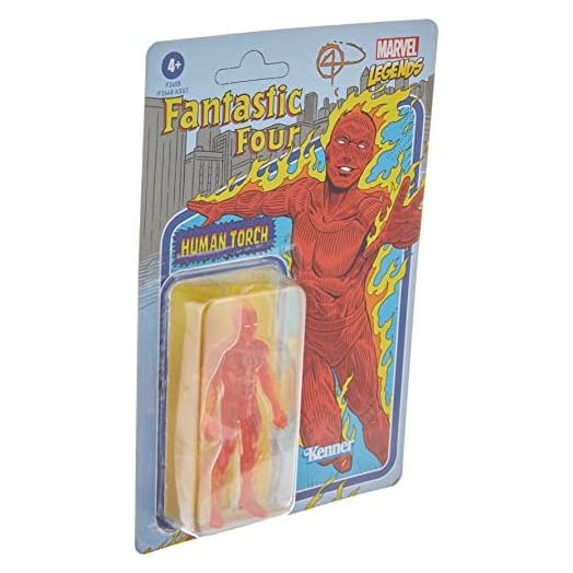 Hasbro Marvel Legends Series 3.75-inch Retro 375 Collection Human Torch Action Figure Toy , Red