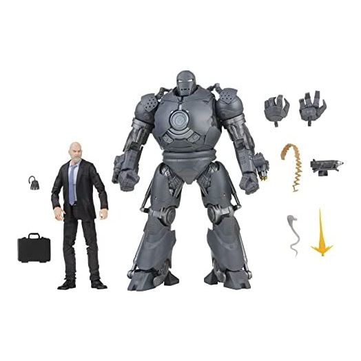 Marvel Hasbro Legends Series 6-inch Scale Action Figure Toy 2-Pack Obadiah Stane and Iron Monger Infinity Saga Characters, Premium Design, 2 Figures and 8 Accessories