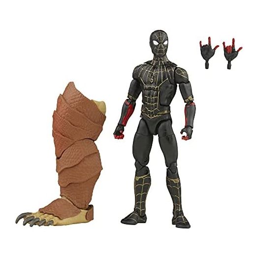 Spider-Man Marvel Legends Series Black & Gold Suit 6-inch Collectible Action Figure Toy, 2 Accessories and 1 Build-A-Figure Part(s)