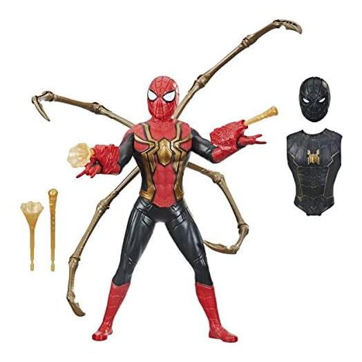 Spider-Man: No Way Home Deluxe 13-Inch-Scale Web Gear Action Figure with Sound FX, Suit Upgrades, and Web Blaster Accessory